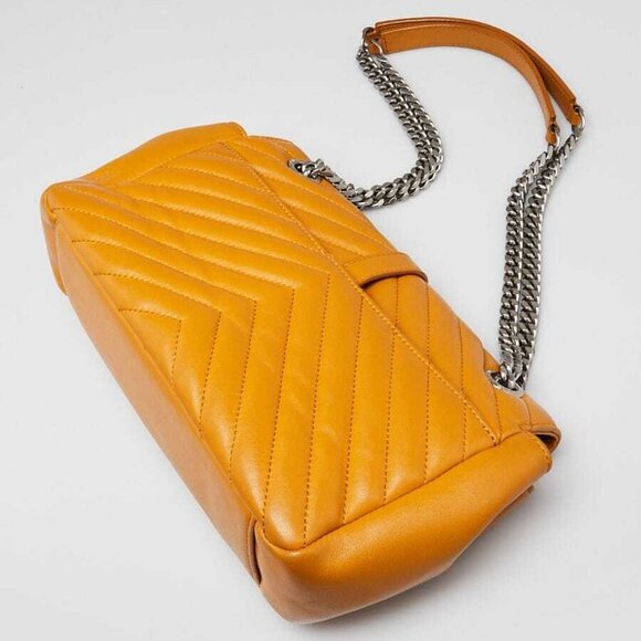 Yves Saint Laurent Yellow Matelasse Leather Medium Punk Chain Bag - Picture 2 of 12